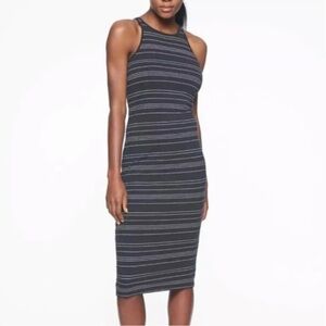 Athleta Sunkissed Midi Tank Dress in Broken Stripe Women’s size XS Pima Cotton